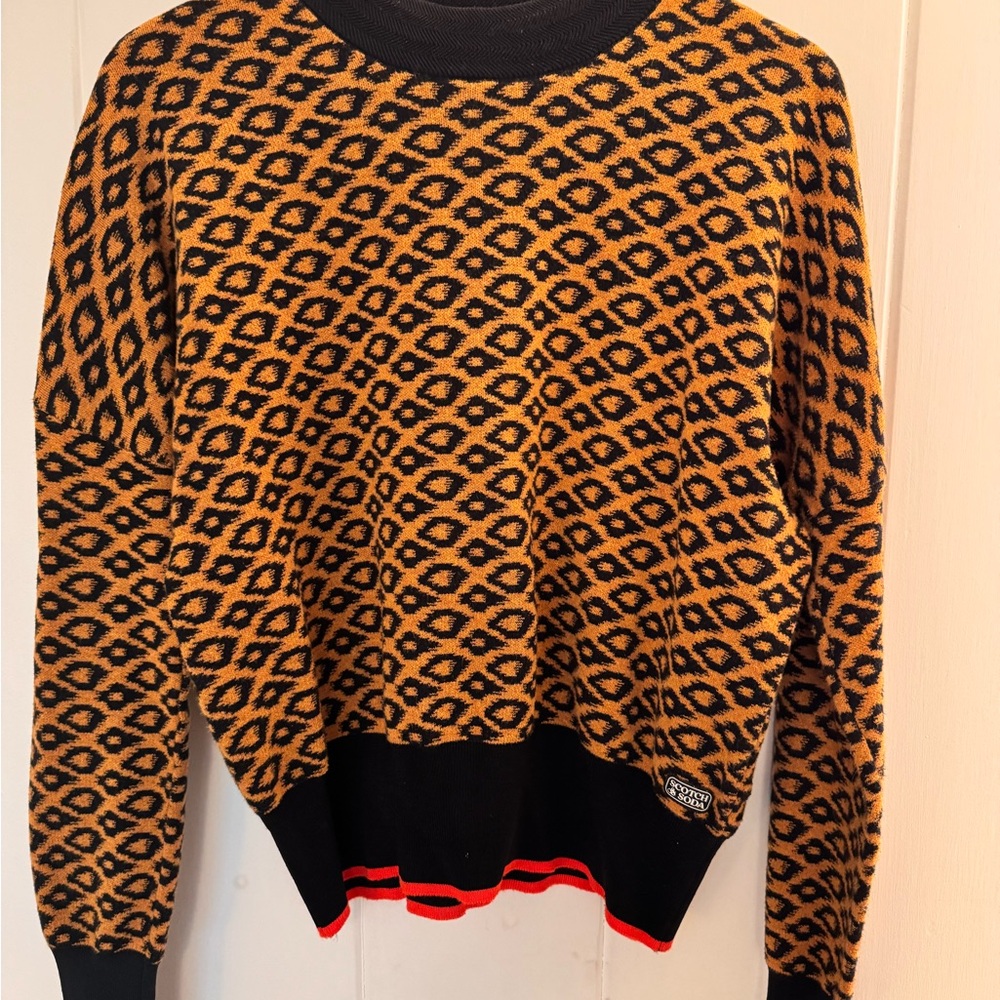 Scotch & Soda Black and Gold Crewneck Sweater